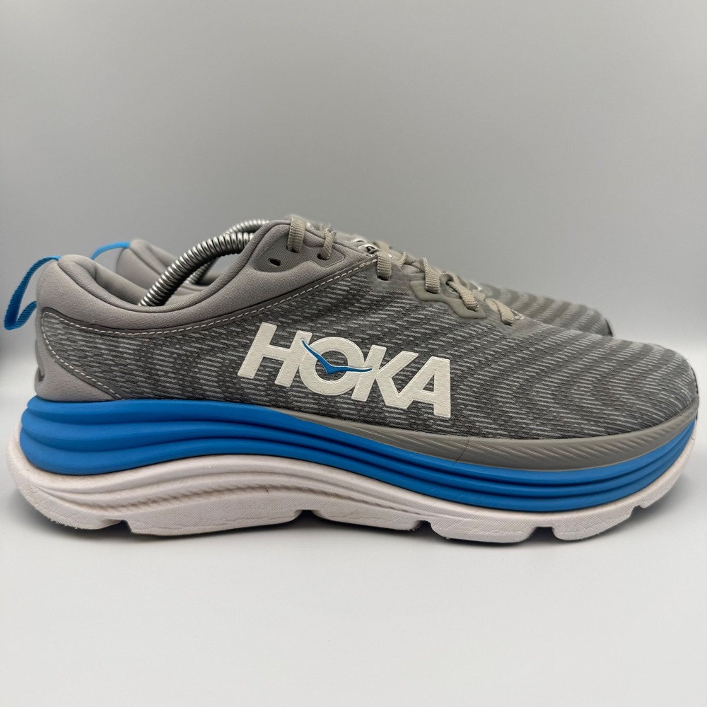 Hoka One One Gaviota 5 Mens Size 10.5 D Running Shoes Sneakers Gray Blue 1127929